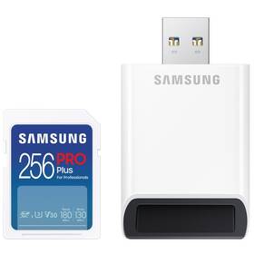 Pamäťová karta Samsung SDXC PRO+ 256GB UHS-I U3 (180R/130W) + USB adaptér (MB-SD256SB/WW)