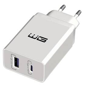 Nabíjačka do siete WG 1x USB, 1x USB-C, PD 20W, QC 3.0 (8810) biela