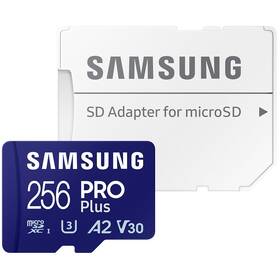 Pamäťová karta Samsung Micro SDXC PRO Plus 256GB UHS-I U3 (180R/130W + SD adapter (MB-MD256SA/EU)