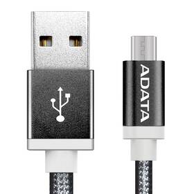 Kábel ADATA USB/micro USB, 1m, pletený (AMUCAL-100CMK-CBK) čierny