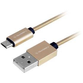 GoGEN USB/micro USB, 1m, oceľový, opletený