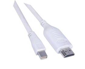 Kábel PremiumCord Mini DisplayPort / HDMI, 2m (kportadmk01-02) biely
