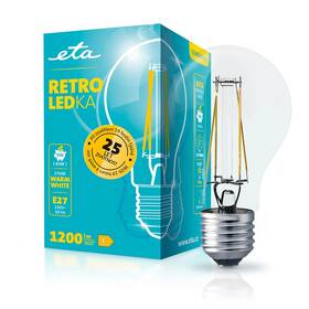 LED žiarovka ETA RETRO LEDka klasik filament 9W, E27, teplá bílá (ETAA60W9WWF01)