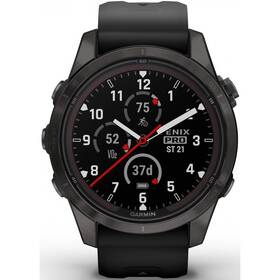 Inteligentné hodinky Garmin fenix 7S Pro Sapphire Solar - Titan Carbon Grey / Black Silicone Band (010-02776-11)