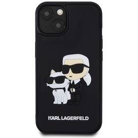 Kryt na mobil Karl Lagerfeld 3D Rubber Karl and Choupette na Apple iPhone 14 (KLHCP14S3DRKCNK) čierny