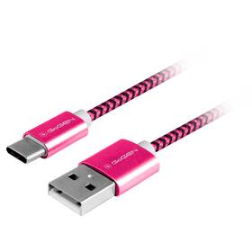 Kábel GoGEN USB / USB-C, 1m, opletený (USBAC100MM25) fialový