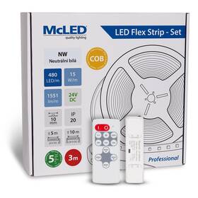 LED pásik McLED súprava 3 m + Prijímač Nano, 480 LED/m, NW, 1551 lm/m, vodič 3 m (ML-126.057.83.S03002)
