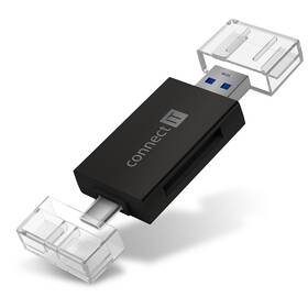 Čítačka pamäťových kariet Connect IT USB-C/USB-A (CFF-1020-BK) čierna