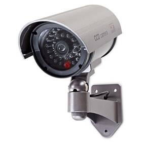 Maketa zabezpečovacej kamery Nedis s infračervenou LED, bullet, IP44, vonkajšie (DUMCB40GY)