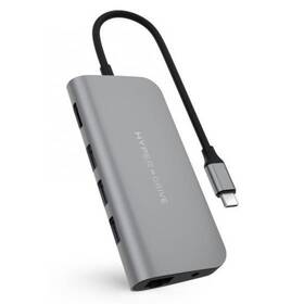 USB Hub HyperDrive pre iPad Pro, MacBook Pro/Air USB-C/HDMI, 3x USB 3.0, RJ45, USB-C, SD, Micro SD, 3,5 mm jack (HY-HD30F-GRAY) sivý