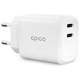 Nabíjačka do siete Epico 2x USB-C, 45W (9915101100143) biela