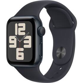 Inteligentné hodinky Apple Watch SE 2023 GPS 44mm pouzdro z temně inkoustového hliníku - temně inkoustový sportovní řemínek - S/M (MRE73QC/A)
