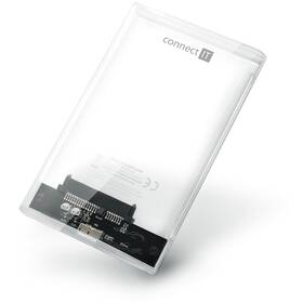 Externý rámček Connect IT ToolFree CLEAR externý box pre HDD 2,5" SATA, USB 3.0 (CEE-1300-TT)