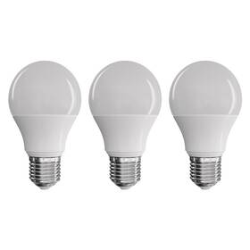 LED žiarovka EMOS True Light, klasik, 7,2 W, E27, teplá biela, 3 ks (ZQ51443)