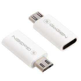 Redukcia GoGEN micro USB (M) / USB-C (F) (MICUSBCMF01) biela