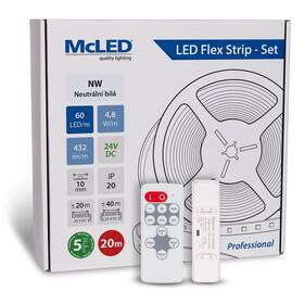 LED pásik McLED s ovládáním Nano - sada 20 m - Professional, 60 LED/m, NW, 432 lm/m, vodič 3 m (ML-126.872.60.S20002)