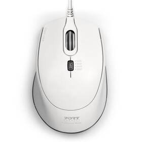 Myš PORT CONNECT Silent USB-A/USB-C (900712) biela