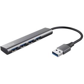 USB Hub Trust Halyx Aluminium USB/4x USB 3.2 Gen1 (24947) strieborný