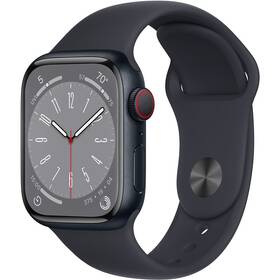 Inteligentné hodinky Apple Watch Series 8 GPS + Cellular 45mm puzdro z tmavého atramentového hliníka - tmavo atramentový športový remienok (MNK43CS/A)