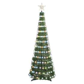LED dekorácie EMOS 244 LED vianočný stromček so svetelnou reťazou a hviezdou, 1,5 m, vnútorné, ovládač, časovač, RGB (D5AA02)