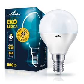 LED žiarovka ETA EKO LEDka mini globe 7W, E14, teplá bílá (ETAP45W7WW01)