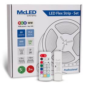 LED pásik McLED s ovládáním Nano - sada 2 m - Professional, 60 LED/m, RGB+WW, 890 lm/m, vodič 3 m (ML-128.635.60.S02005)