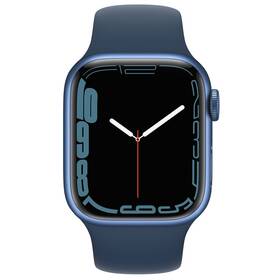 Inteligentné hodinky Apple Watch Series 7 GPS, 45mm púzdro z modrého hliníka - hlbokomorsko modrý športový remienok (MKN83VR/A)