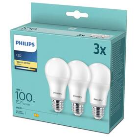 LED žiarovka Philips klasik, 13W, E27, teplá biela, 3ks (8718699694920)