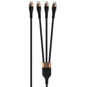 Kábel WG 3v1 USB-C/Micro USB, Lightning, USB-C, 100 W, 1,5 m (11623) čierny/zlatý