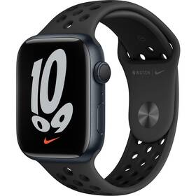 Inteligentné hodinky Apple Watch Nike Series 7 GPS, 41mm púzdro z polnočno atramentového hliníka antracitový / čierny športový remienok (MKN43VR/A)