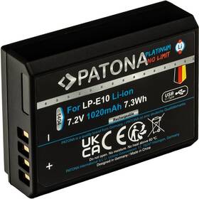 Batéria PATONA pre foto Canon LP-E10 1020mAh Li-Ion Platinum, USB-C (1404)