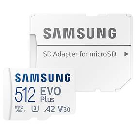 Pamäťová karta Samsung Micro SDXC EVO+ 512GB UHS-I U3 (130R) + SD adaptér (MB-MC512KA/EU)