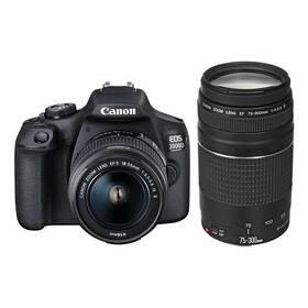 Digitálny fotoaparát Canon EOS 2000D + 18-55 IS II + 75-300 (2728C017AA) čierny