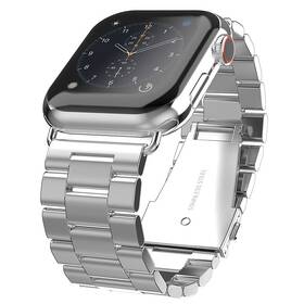Remienok Swissten na Apple Watch, kovový, 42/44/45 mm (46000312) strieborný
