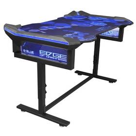 Herný stôl E-Blue 135x78,5 cm, RGB podsvietenie, výškovo nastaviteľný, s podložkou pod myš (EGT004BKAA-IA) čierny/modrý