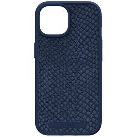 Kryt na mobil Njord Salmon Leather Magsafe na Apple iPhone 15 (NA51SL01) modrý