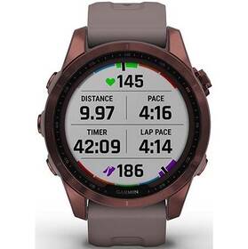 GPS hodinky Garmin fenix 7S Sapphire Solar - Titan Dark Bronze/Gray Silicone Band (010-02539-29)