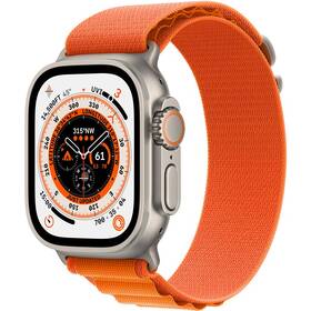 Inteligentné hodinky Apple Watch Ultra GPS + Cellular, 49mm titánové puzdro - oranžový alpský ťah - M (MQFL3CS/A)