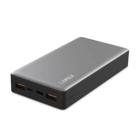 Powerbank LAMAX 20 000 mAh, USB-C PD, QC 3.0 (LM20000FC) strieborná