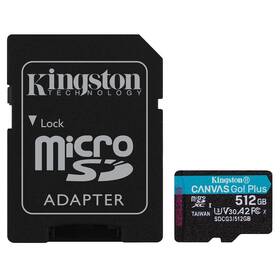 Kingston Canvas Go! Plus MicroSDXC 512GB UHS-I U3 (170R/90W) + adaptér