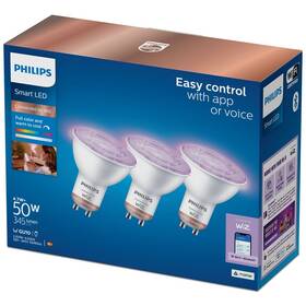 Inteligentná žiarovka Philips Smart LED 4,7 W, GU10, RGB, 3 ks (929002448436)