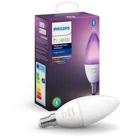 Inteligentná žiarovka Philips Hue Bluetooth, 6W, E14, White and Color Ambiance (8719514356610)
