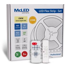 LED pásik McLED súprava 3 m + Prijímač Nano, 480 LED/m, EWW, 923 lm/m, vodič 3 m (ML-126.056.83.S03002)