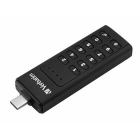 USB flashdisk Verbatim Keypad Secure, 128GB, USB-C (49432) čierny
