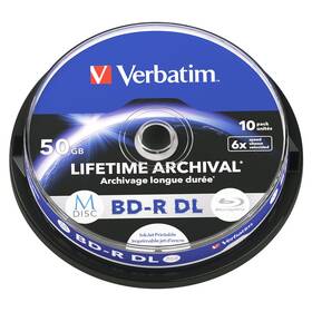 Disk Verbatim M-DISC BD-R DL 50GB, 6x, printable, spindle 10 ks (43847)
