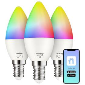 Inteligentná žiarovka Niceboy ION SmartBulb RGB E14, 6W, 3 ks (SC-E14-6W-triple-pack)