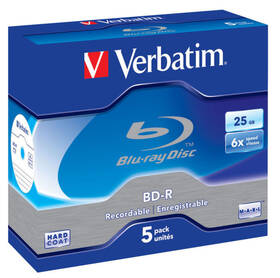 Disk Verbatim BD-R SL 25GB, 6x, jewel box, 5ks (43715)