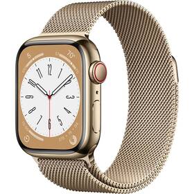 Inteligentné hodinky Apple Watch Series 8 GPS + Cellular 41mm puzdro zo zlatej nerezovej ocele - zlatý milánsky ťah (MNJF3CS/A)