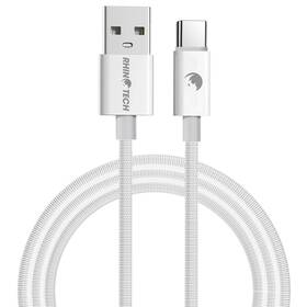 Kábel RhinoTech USB-A/USB-C, 1 m, opletený (RTACC385) biely