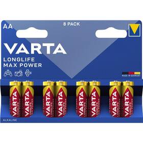 Batéria alkalická Varta Longlife Max Power AA, LR06, blister 8ks (4706101418)